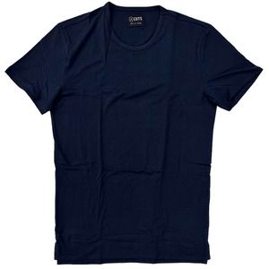 Cuts Clothing Men's Split Hem Crew Neck Signature Fit Tee T-Shirt - Blue Night